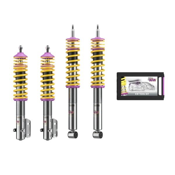 Suspensión roscada KW V2 inox para VW Corrado (53I), ajuste de rebote