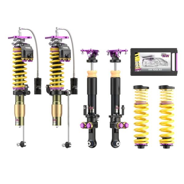 Imagen orientativa oficial de la gama Suspensión roscada KW Clubsport V5 para BMW M3 y M4, con desactivación electrónica