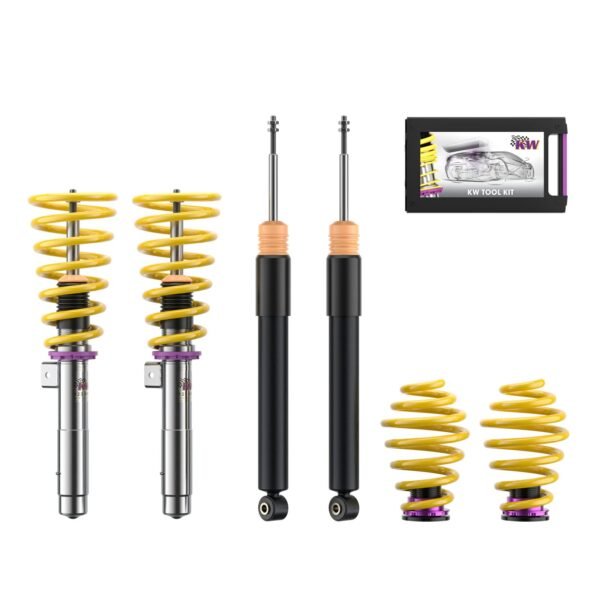 Suspensión roscada KW V2 Comfort para BMW 3er E46, con muelle principal VA de una pieza · carga del. 911–1030 kg