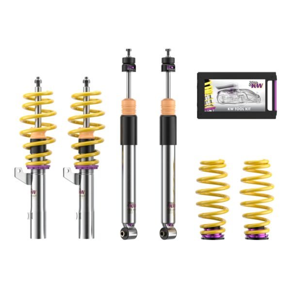 Suspensión roscada KW V3 inox para Audi A3 y VW Golf VIII · carga tras. hasta 975 kg